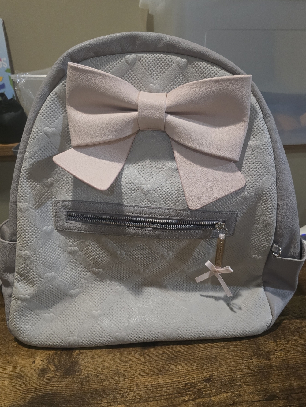 Betsy Johnson Large Grey Bow Backpack